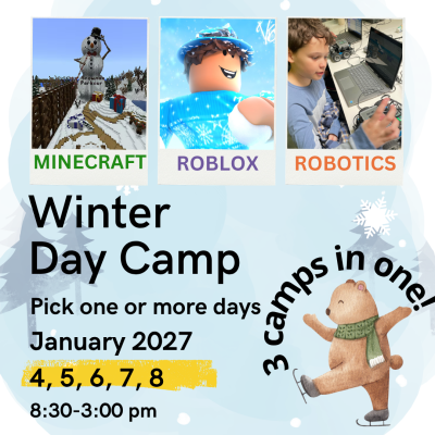 Winter Camp 3 - Minecraft, Roblox and Robotics